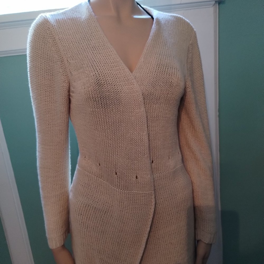 Platinum Cream Color Open Front Cardigan Size Large